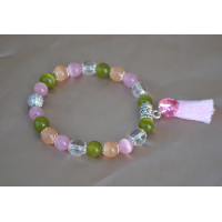 Mačje oko in obesek Swarovski raztegljiva zapestnica