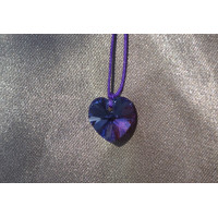 Ogrlica Swarovski vijolični srček.